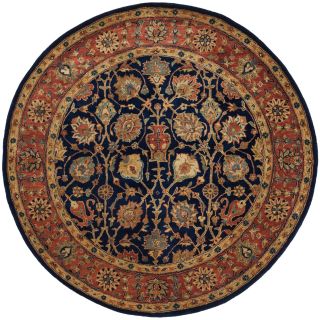 Safavieh Handmade Persian Legend Navy/ Rust Wool Rug (6 Round)