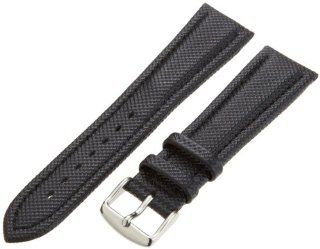 Hadley Roma Men's MSM841RA 220 22 mm Black Kevlar with Leather Backing WatchStrap Watches