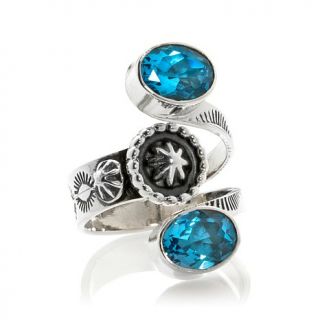 Chaco Canyon Couture 4.4ct Swiss Blue Topaz Sterling Silver Bypass Ring