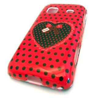 Samsung Galaxy M828c Precedent Polka Dot Heart Gloss Smooth Cover Case Skin Straight Talk Protector Hard Cell Phones & Accessories