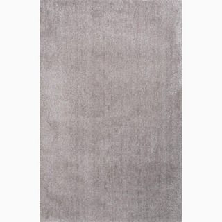 Handmade Gray Polyester Plush Pile Rug (4 X 6)