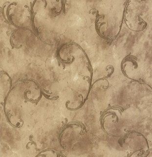 Mirage 981 63767 Scrolls and Damasks Ithaca Gold Scroll Wallpaper    