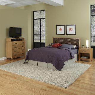 Home Styles The Rave Full/ Queen Headboard, Night Stand, And Media Chest Oak Size Queen