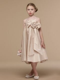Empire Dress with Sash & Sequin Flower by Us Angels