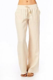 High Style Women's wide leg loose fitting 100% linen pants with drawstring detail and pockets (002, Mocha, M)