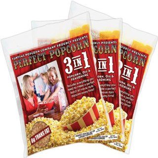 FunTime FT848 8 Ounce Popcorn 3 in 1 Kernel Oil Seasoning Kits   48 Super Pack  Grocery & Gourmet Food