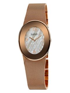 Womens Rose Gold & Mother Of Pearl Oval Watch by August Steiner