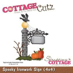Cottagecutz Die 4 X4   Spooky Ironwork Sign