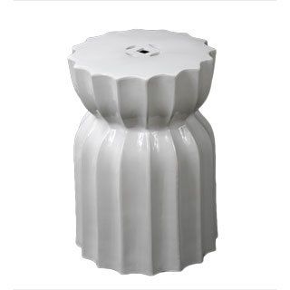 Privilege White Ceramic Garden Stool