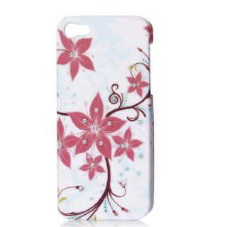 Bling Rhinestone Vine Flower Protective Hard Back Case Cover White for iPhone 5G Cell Phones & Accessories