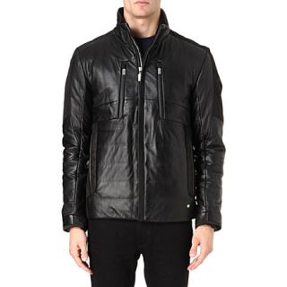 HUGO BOSS   Jakeem multi panel leather jacket