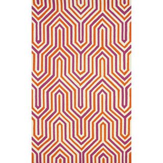 Nuloom Hand hooked Modern Maze Purple Rug (5 X 8)