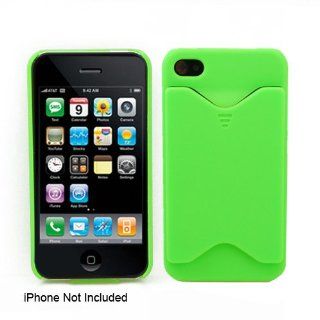 Lime Green Card Holder Case for iPhone 4 Cell Phones & Accessories