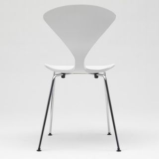 Cherner Metal Base Side Chair CSTK Finish White Lacquer