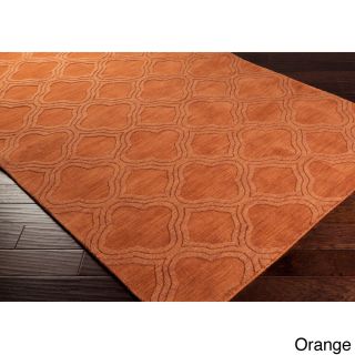 Hand Loomed Belpre Casual Solid Tone on tone Moroccan Trellis Wool Area Rug (26 X 8)
