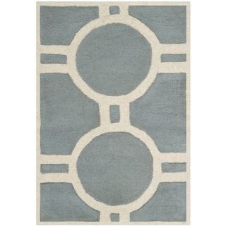 Safavieh Handmade Moroccan Chatham Collection Blue/ Ivory Wool Rug (2 X 3)