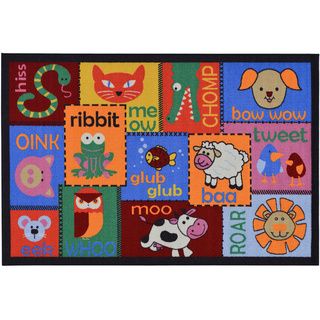 Childrens Animal Design Multicolor Area Rug (5 X 66)