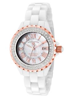 Womens Karamica White Ceramic & Diamond Watch by Swiss Legend Watches