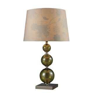 Sharon Hill Green Smoked Glass And Polished Nickel Table Lamp