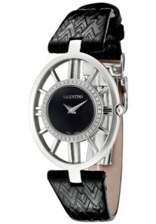 Valentino V42SBQ9109 S009  Watches,Womens Vanity Diamond Black Shiny Leather, Casual Valentino Quartz Watches