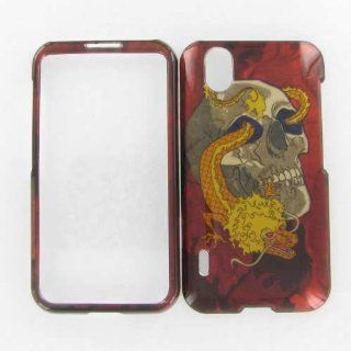 LG LS855 (Marquee) Skull w/Dragon Protective Case Electronics