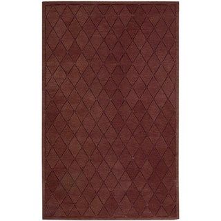 Hand tufted Modern Elegance Cranberry Wool Area Rug (36 X 56)