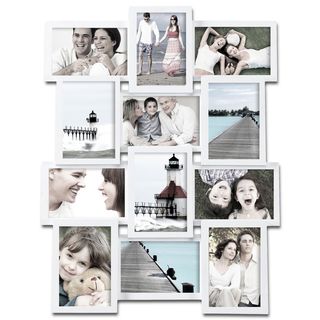 Adeco Adeco 12 photo Collage White Wood Picture Frame White Size 4x6
