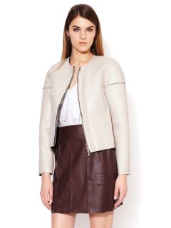 Rounded Shoulder Leather Jacket by 3.1 Phillip Lim