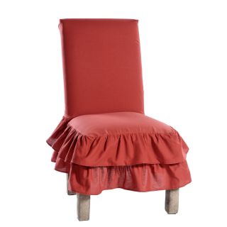 Cotton Tiered Ruffled Dining Chair Slipcover