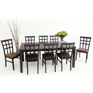 Warehouse Of Tiffany Warehouse Of Tiffany 9 piece Light Cappuccino Justin With Juno Dining Furniture Set Cappuccino Size 9 Piece Sets