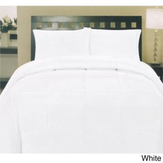 Bed Bath N More Plush Solid Color Box Stitch Down Alternative Comforter White Size Twin