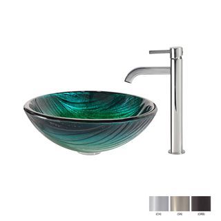 Kraus Nei Glass Vessel Sink And Ramus Faucet