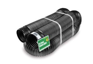 Flex Drain 51110 Flexible/Expandable Landscaping Drain Pipe, Solid, 4 Inch by 25 Feet  Gutter Drain Pipe  Patio, Lawn & Garden