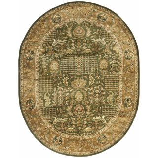 Safavieh Hand tufted Classic Light Green/ Gold Wool Rug (46 Oval)