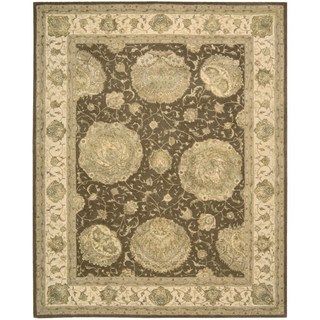 Floral 3000 Brown Wool Area Rug (79 X 99)