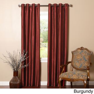 Best Home Fashion Grommet top Blackout Faux Silk Curtain Panel Pair Burgundy Size 52 x 84