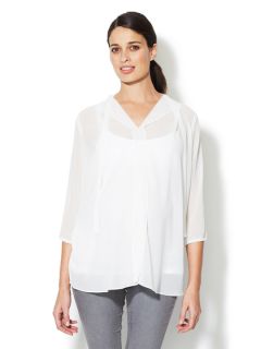 Chiffon Blouse with Neck Tie by Kami Maternity