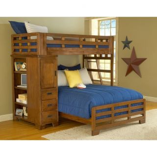 Rockford International Hardy Twin Over Full Loft Bed And Storage Brown Size Twin