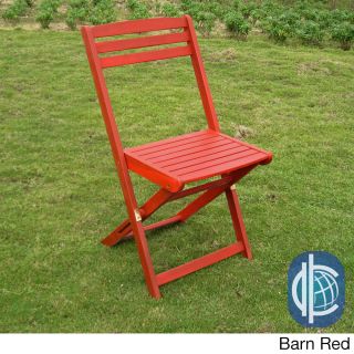 International Caravan Acacia Hardwood Sky Blue, Mint Green, Bard Red Folding Chairs (set Of 2) Red Size 2 Piece Sets