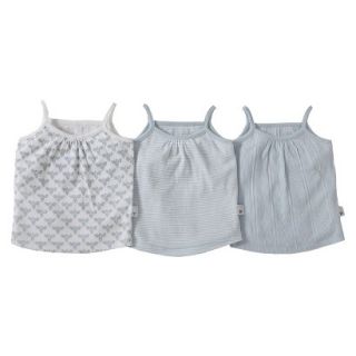 Burts Bees Baby Infant Toddler Girls 3 pack Camisole   Sky 3T