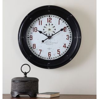 Philly Rustic Black Antiqued Wall Clock