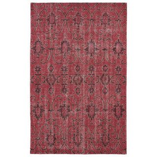 Kaleen Rugs Hand knotted Vintage Replica Red Wool Rug (80 X 100) Brown Size 8 x 10