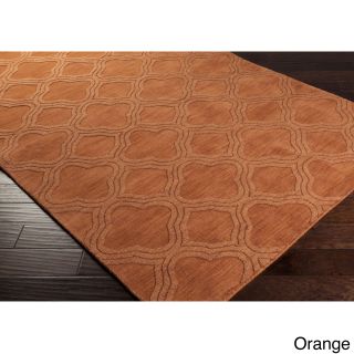 Hand Loomed Amherst Casual Solid Tone on tone Moroccan Trellis Wool Area Rug (2 X 3)