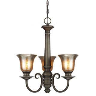 Blayne 3 light Platinum Oak Spindle Chandelier