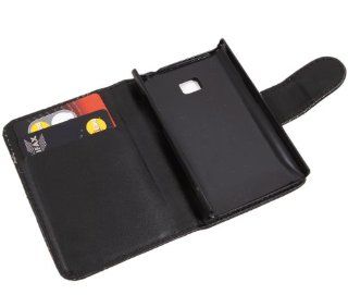 iTALKonline BLACK Executive Wallet Case Cover Skin Cover with Credit / Business Card Holder For LG Optimus L3 E400 Cell Phones & Accessories