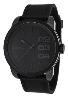 Diesel DZ1446  Watches,Mens Double Down 46 Black Dial Black Silicone, Casual Diesel Quartz Watches