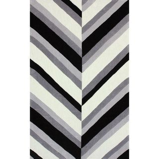 Nuloom Handmade Stripes Grey Rug (5 X 8)