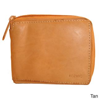 Kozmic Kozmic Leather Zipper Wallet Tan Size Small