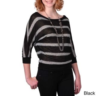 Journee Collection Juniors Striped Dolman Sleeve Top