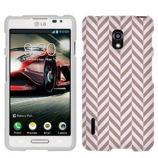 LG Optimus F7 Chevron Brown White Mini Pattern Phone Case Cover Cell Phones & Accessories